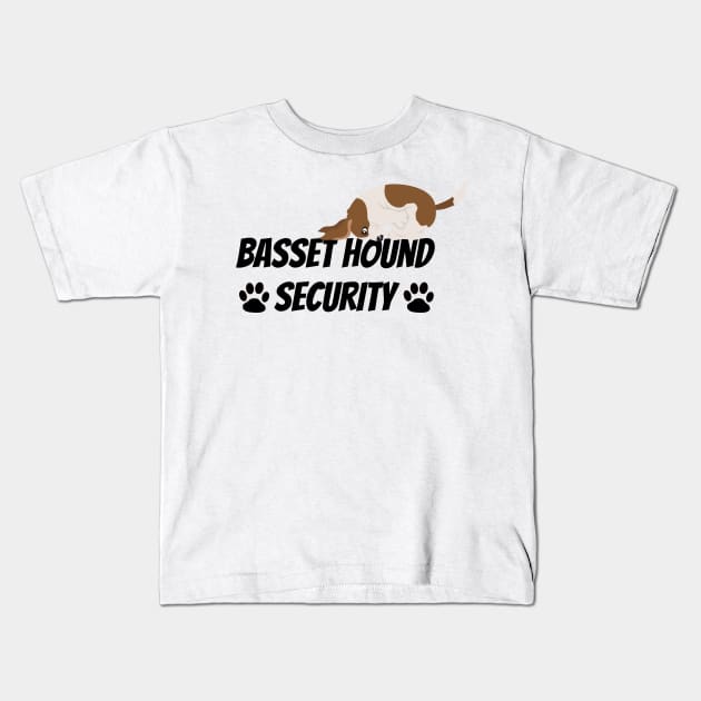 Basset Hound Security - Dog Quote Kids T-Shirt by yassinebd